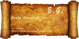 Buda Gorgiás névjegykártya